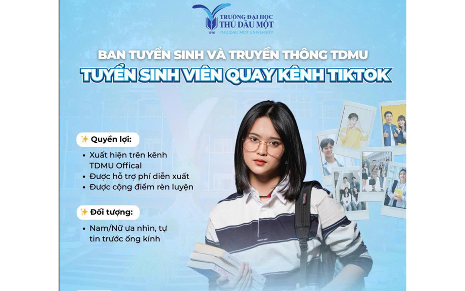 Tuyển sinh viên tham gia sản xuất video tiktok truyền thông